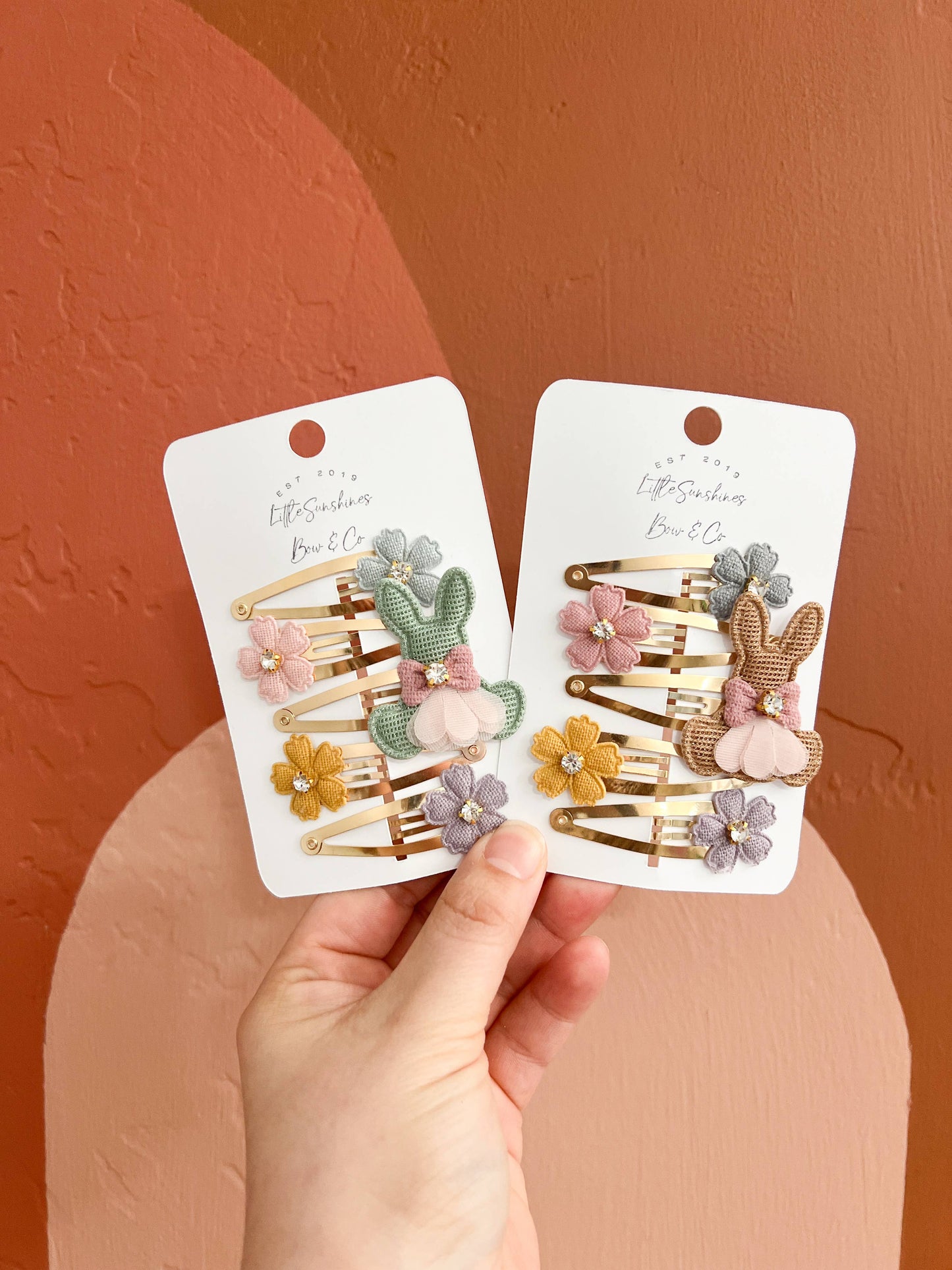 Bunny Easter Hair Clips- Set of 5